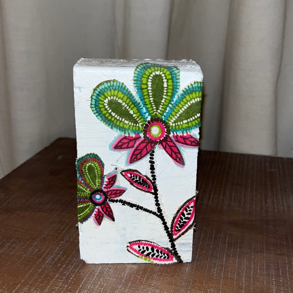 Home decor fabric block 5”